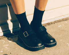 T.U.K. Shoes T2269 Black TUKskin™ Brogue Mary Jane