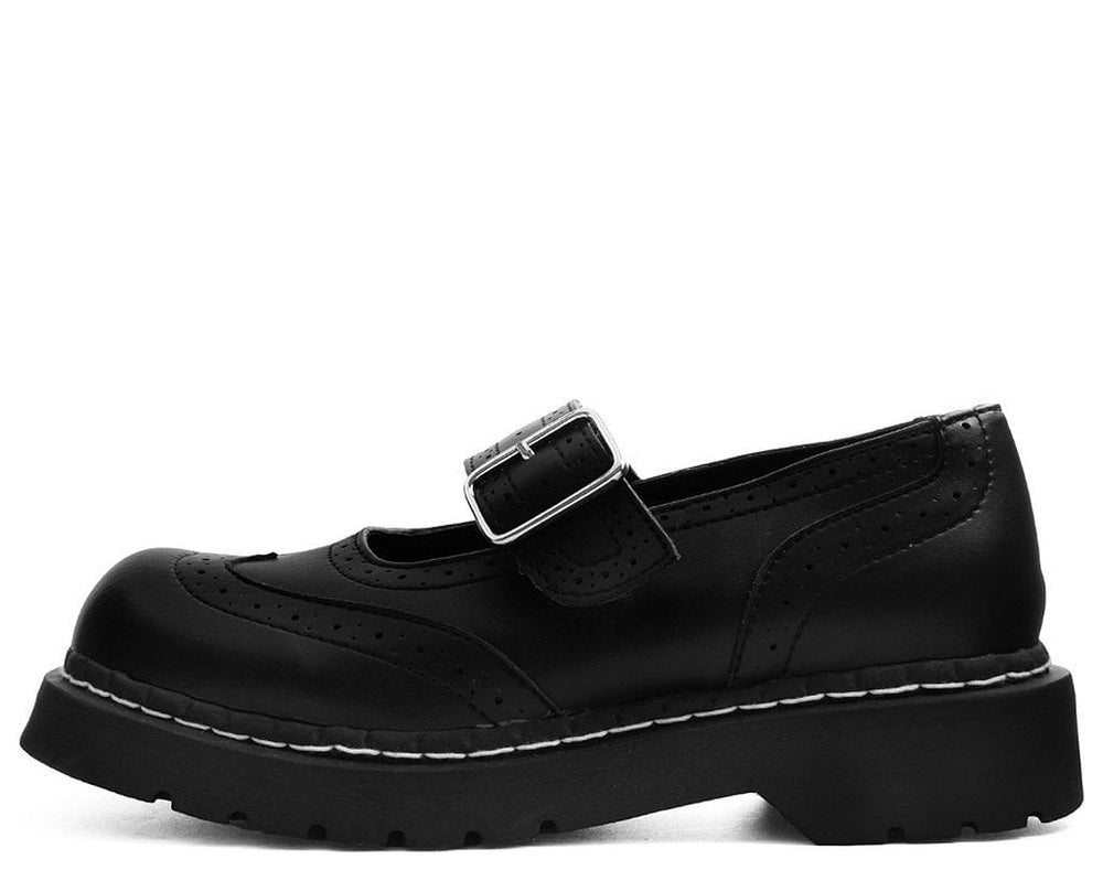 T.U.K. Shoes T2269 Black TUKskin™ Brogue Mary Jane