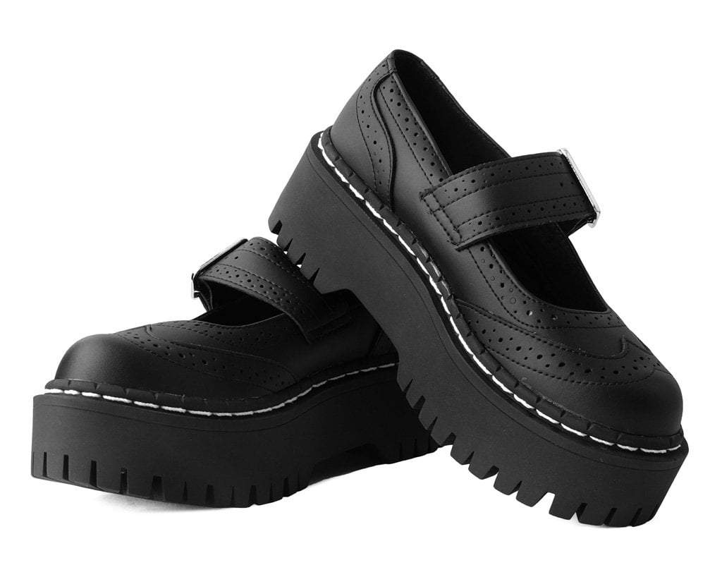 T.U.K. Shoes A9887L Black Double Decker Mary Jane
