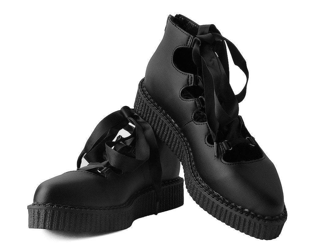 T.U.K. Shoes A9768L Black TUKskin™ 5-Loop Ribbon Mary Jane