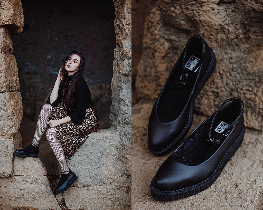 T.U.K. Shoes A9729L Black TUKskin™ Ballet Creeper