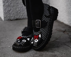 T.U.K. Shoes T2353 Black Polka Dot Kitty Mary Jane