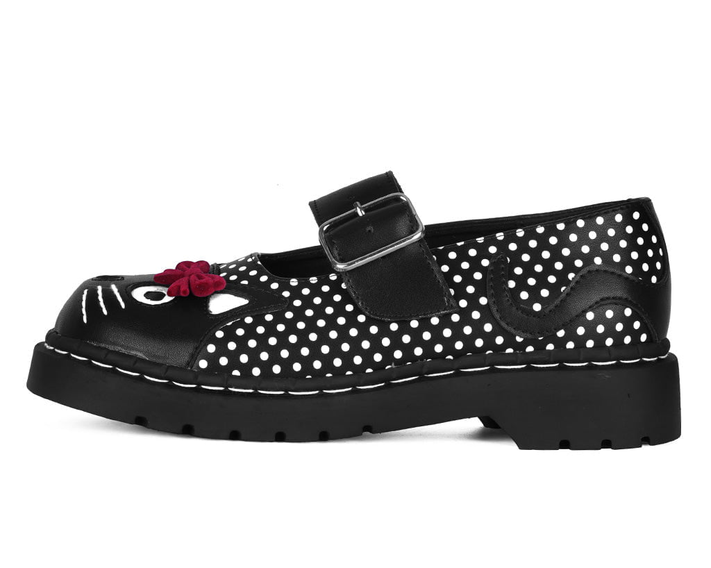 T.U.K. Shoes T2353 Black Polka Dot Kitty Mary Jane