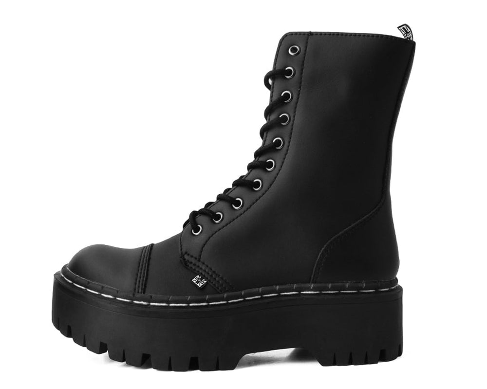 T.U.K. Shoes A3116 Black TUKskin™ 10-Eye Double Decker Boot