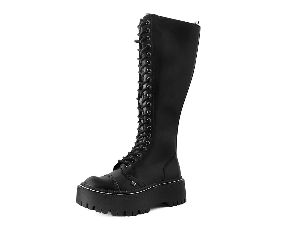 T.U.K. Shoes A3117 Black TUKskin™ Knee-high Double Decker Boot