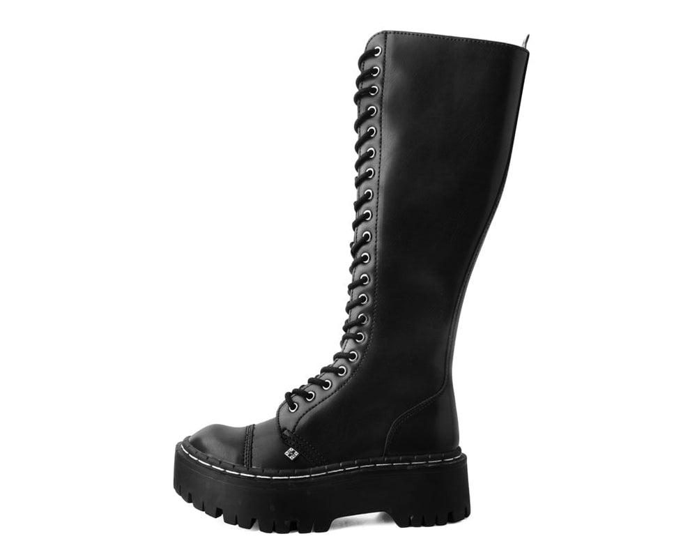 T.U.K. Shoes A3117 Black TUKskin™ Knee-high Double Decker Boot