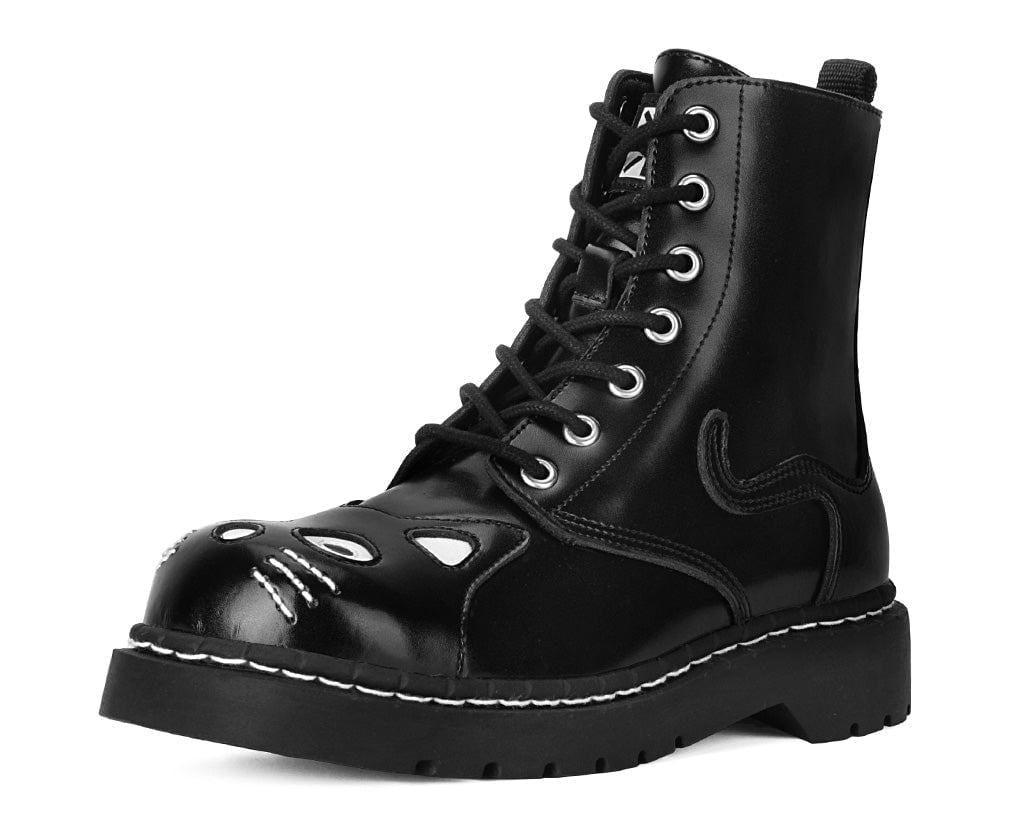 T.U.K. Shoes T2343 Black Leather Kitty Boot