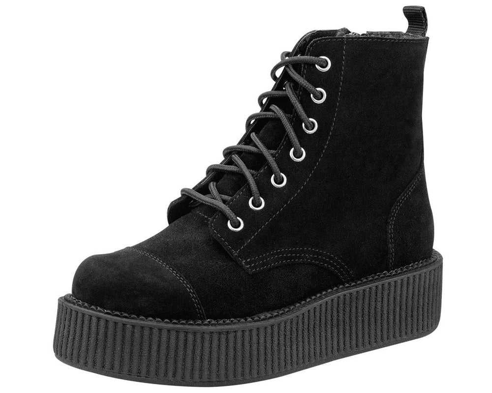 T.U.K. Shoes A8642L Black Suede Viva Mondo Boots