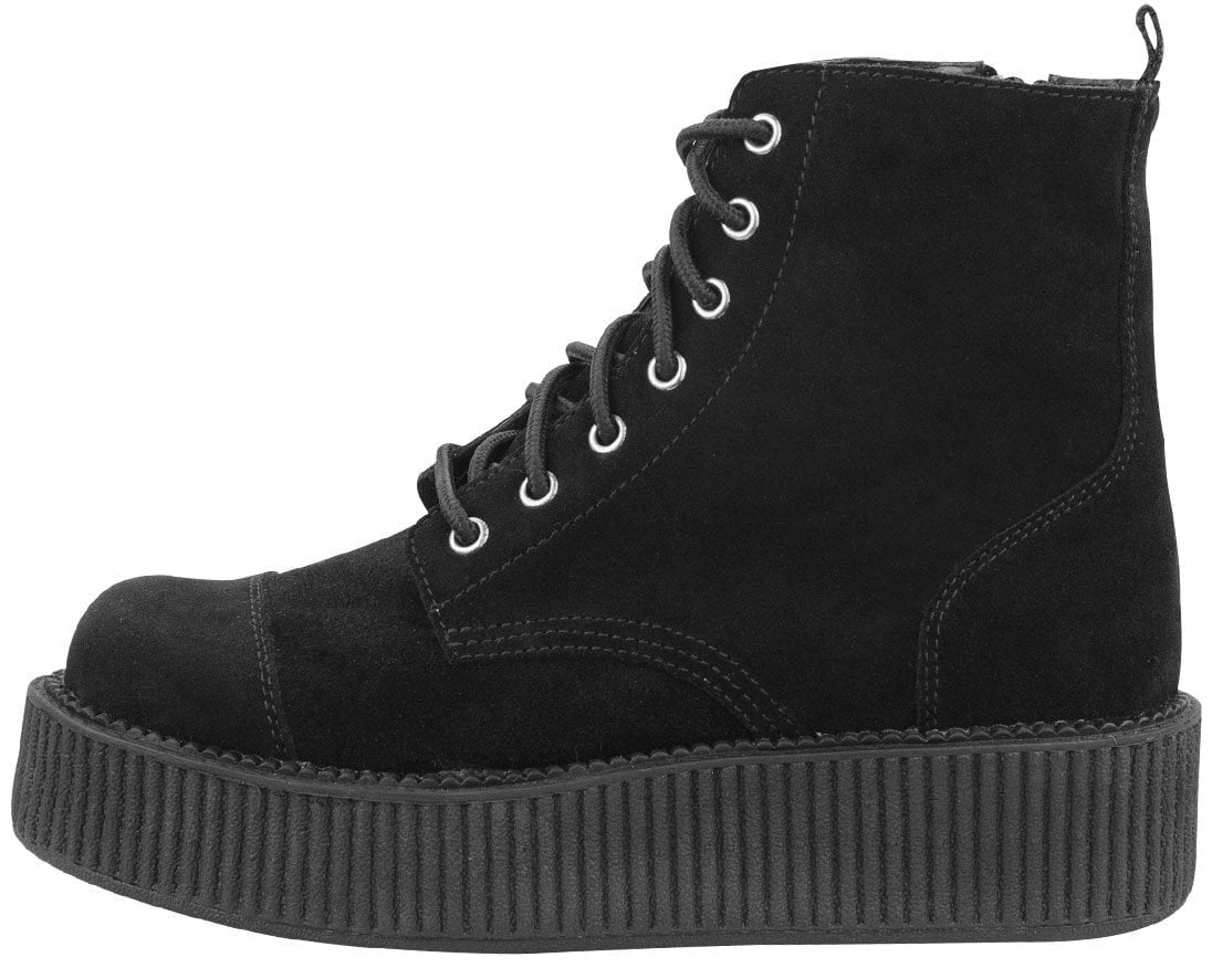 T.U.K. Shoes A8642L Black Suede Viva Mondo Boots
