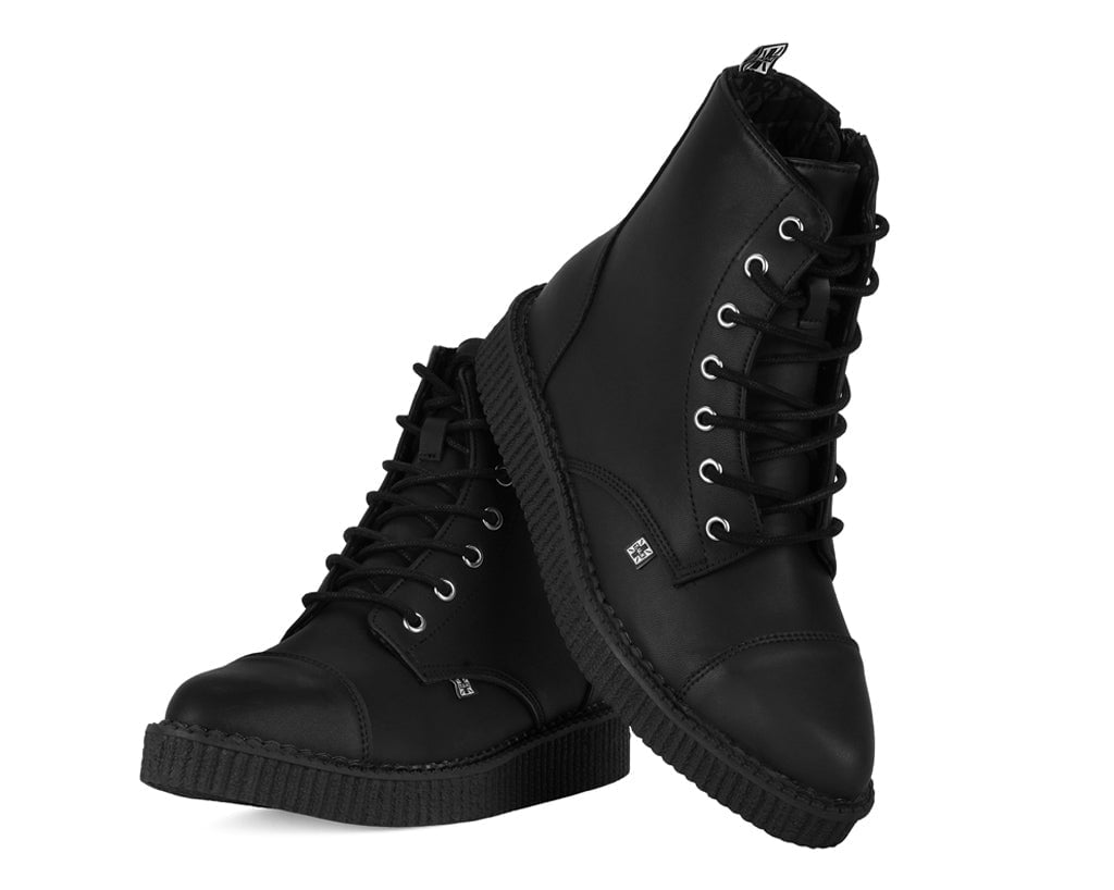 T.U.K. Shoes A9636 Black TUKskin™ Pointed Lace Up Boot