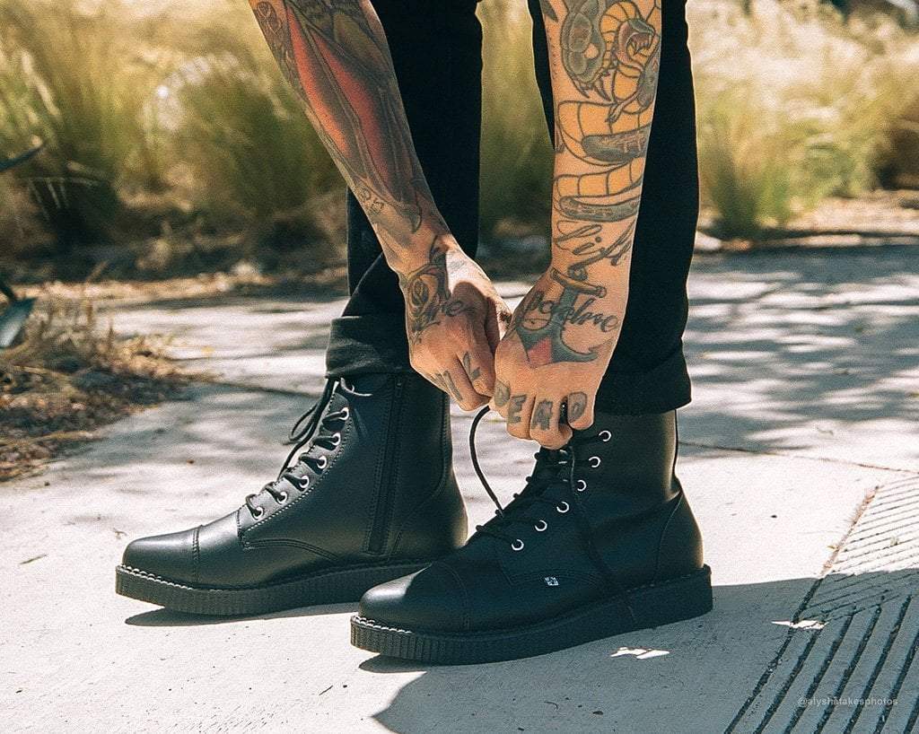 T.U.K. Shoes A9636 Black TUKskin™ Pointed Lace Up Boot