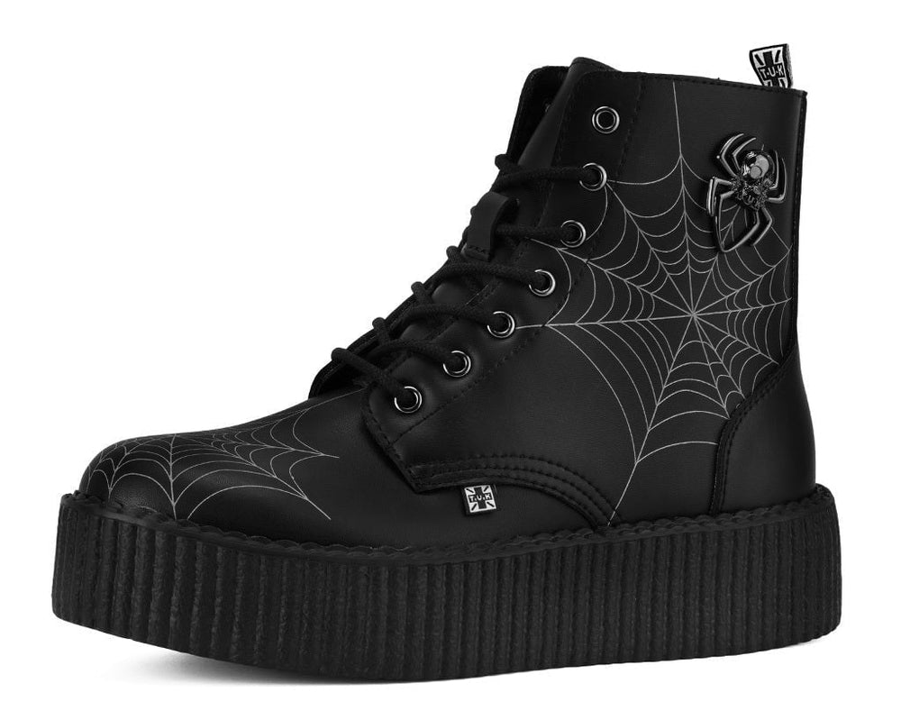 T.U.K. Shoes V3435 Black TUKskin 7 eye Spiderweb Viva Mondo Boot