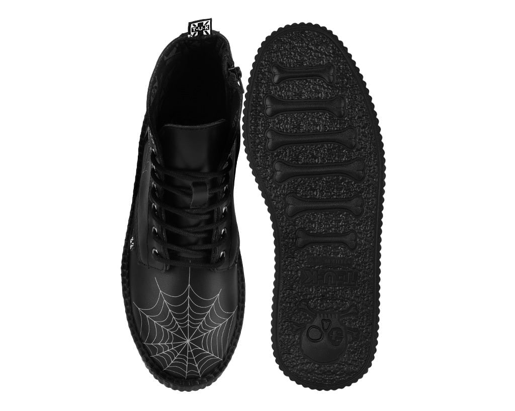 T.U.K. Shoes V3435 Black TUKskin 7 eye Spiderweb Viva Mondo Boot