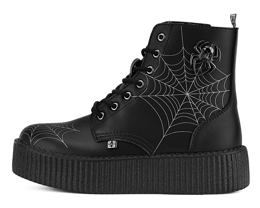 T.U.K. Shoes V3435 Black TUKskin 7 eye Spiderweb Viva Mondo Boot