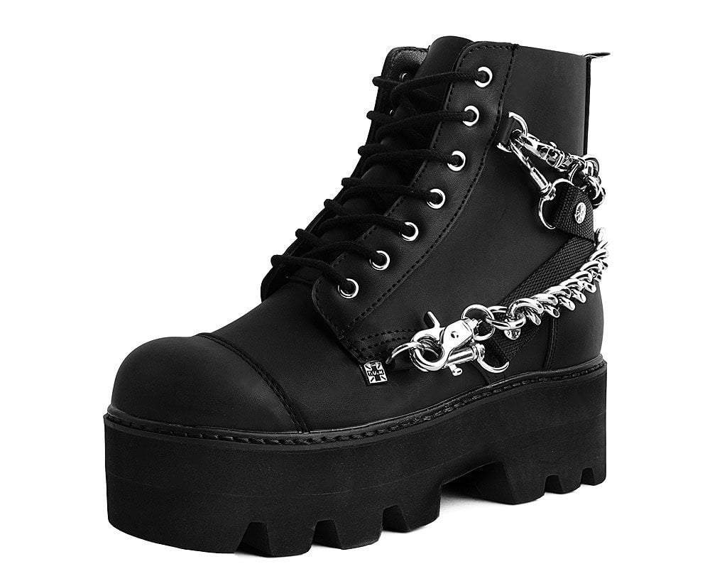 T.U.K. Shoes A9752 Black 7-Eye Chain & Strap Dino Lug Boot
