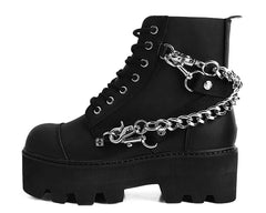 T.U.K. Shoes A9752 Black 7-Eye Chain & Strap Dino Lug Boot