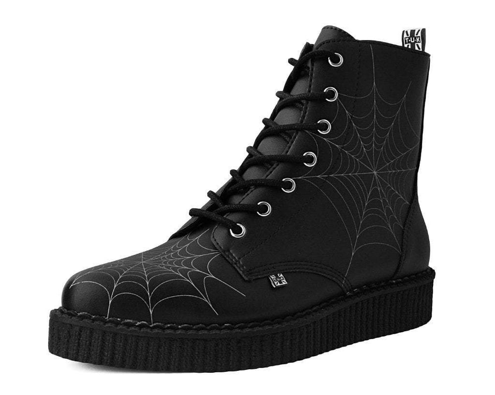 T.U.K. Shoes A9746 Black  TUKskin™ 7-Eye Spiderweb Glow Boot