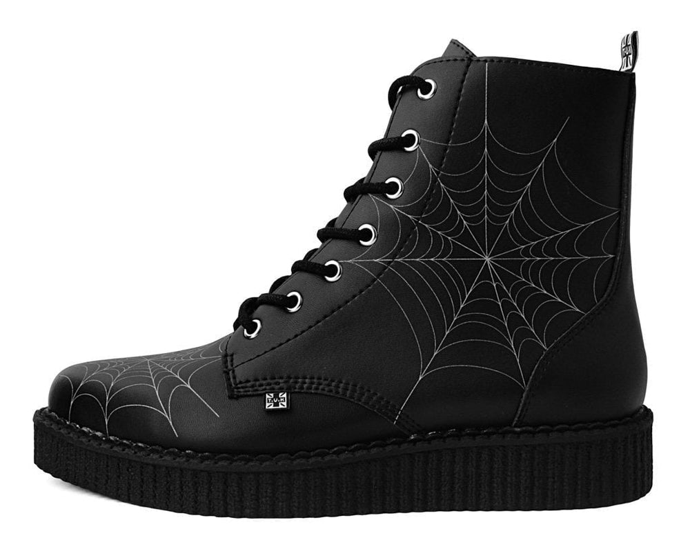 T.U.K. Shoes A9746 Black  TUKskin™ 7-Eye Spiderweb Glow Boot