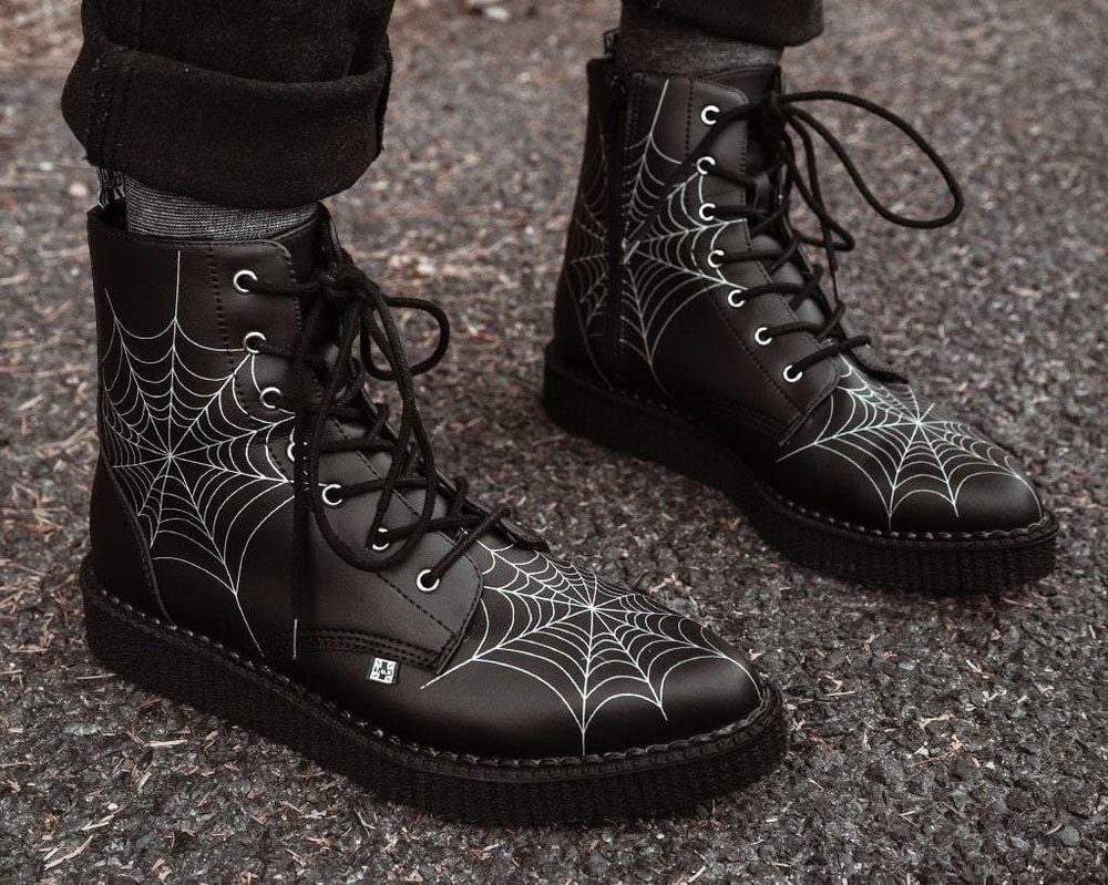 T.U.K. Shoes A9746 Black  TUKskin™ 7-Eye Spiderweb Glow Boot