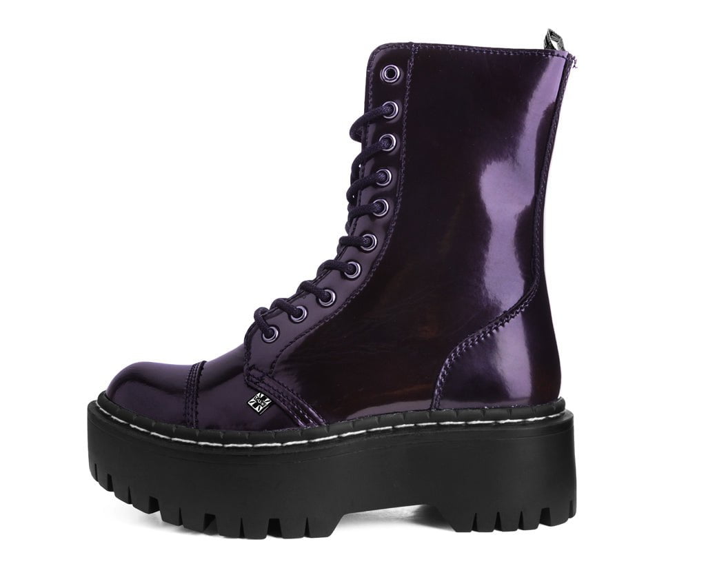 T.U.K. Shoes A3194 Burgundy Rub-Off 10-Eye Double Decker Boot