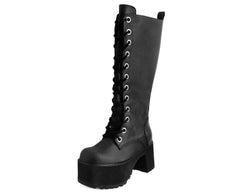 T.U.K. Shoes A9649L Distressed Knee-High Nosebleed Boot