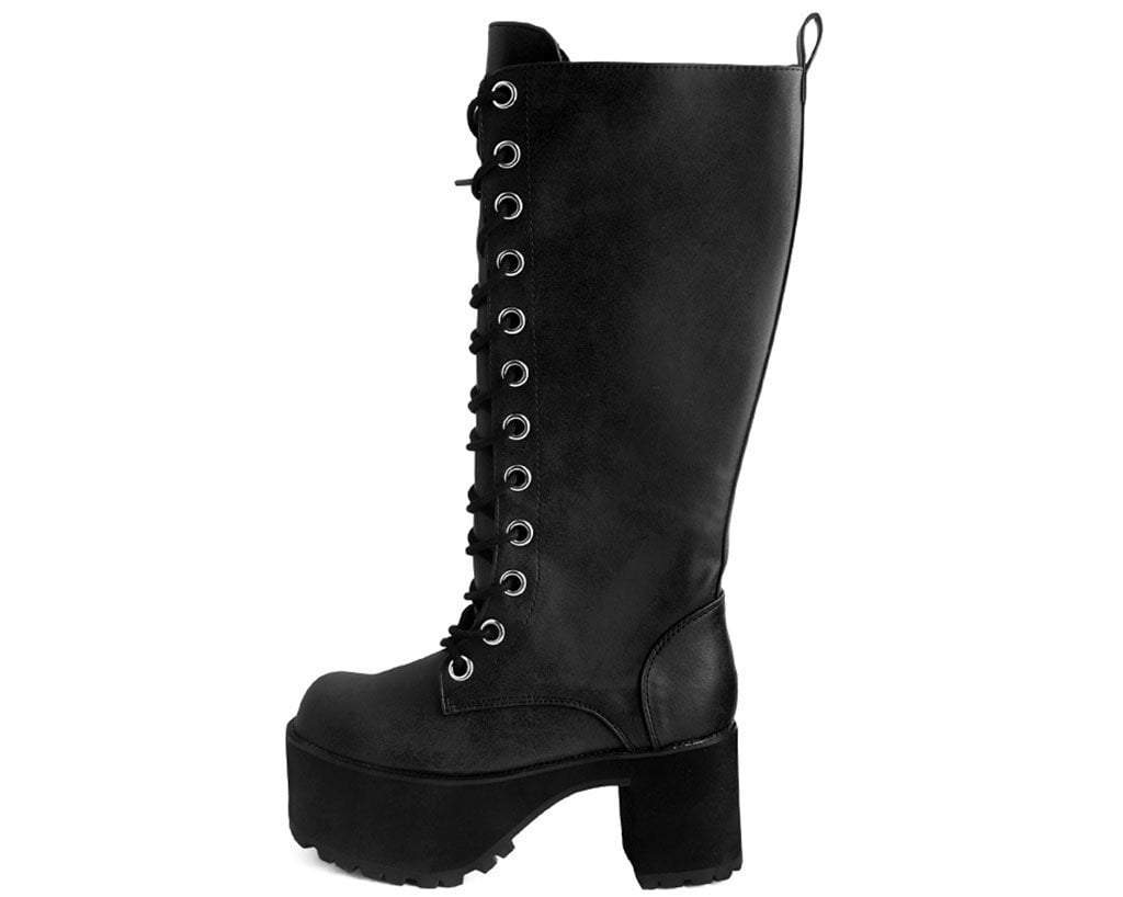 T.U.K. Shoes A9649L Distressed Knee-High Nosebleed Boot