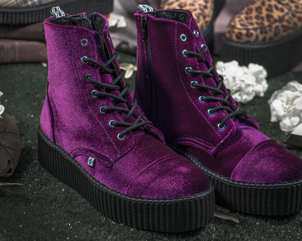 T.U.K. Shoes V9656L Violet Velvet Viva Mondo Boot