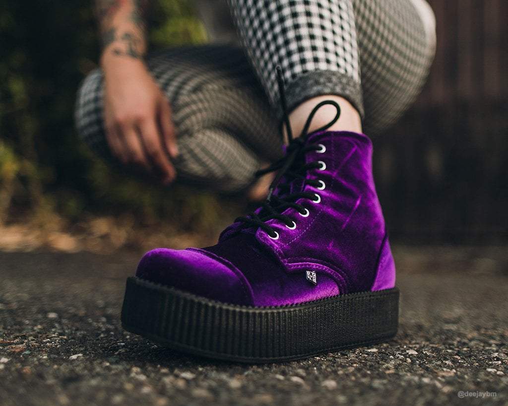 T.U.K. Shoes V9656L Violet Velvet Viva Mondo Boot