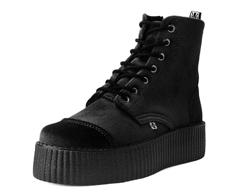 T.U.K. Shoes V9758L Black Velvet 7-Eye Viva Mondo Boot
