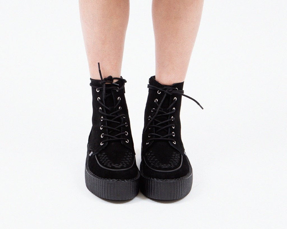 T.U.K. Shoes V3332 Black Suede Interlace Viva Mondo Boot