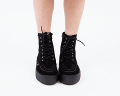 T.U.K. Shoes V3332 Black Suede Interlace Viva Mondo Boot