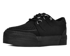 T.U.K. Shoes A3328 Black Canvas Interlace Platform Creeper Sneaker
