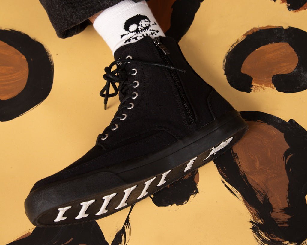 T.U.K. Shoes A3093 Black Canvas 8-Eye Sneaker Boot