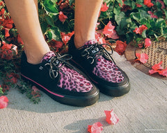 T.U.K. Shoes A9483 Black & Pink Leopard Sneaker