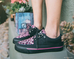 T.U.K. Shoes A9483 Black & Pink Leopard Sneaker