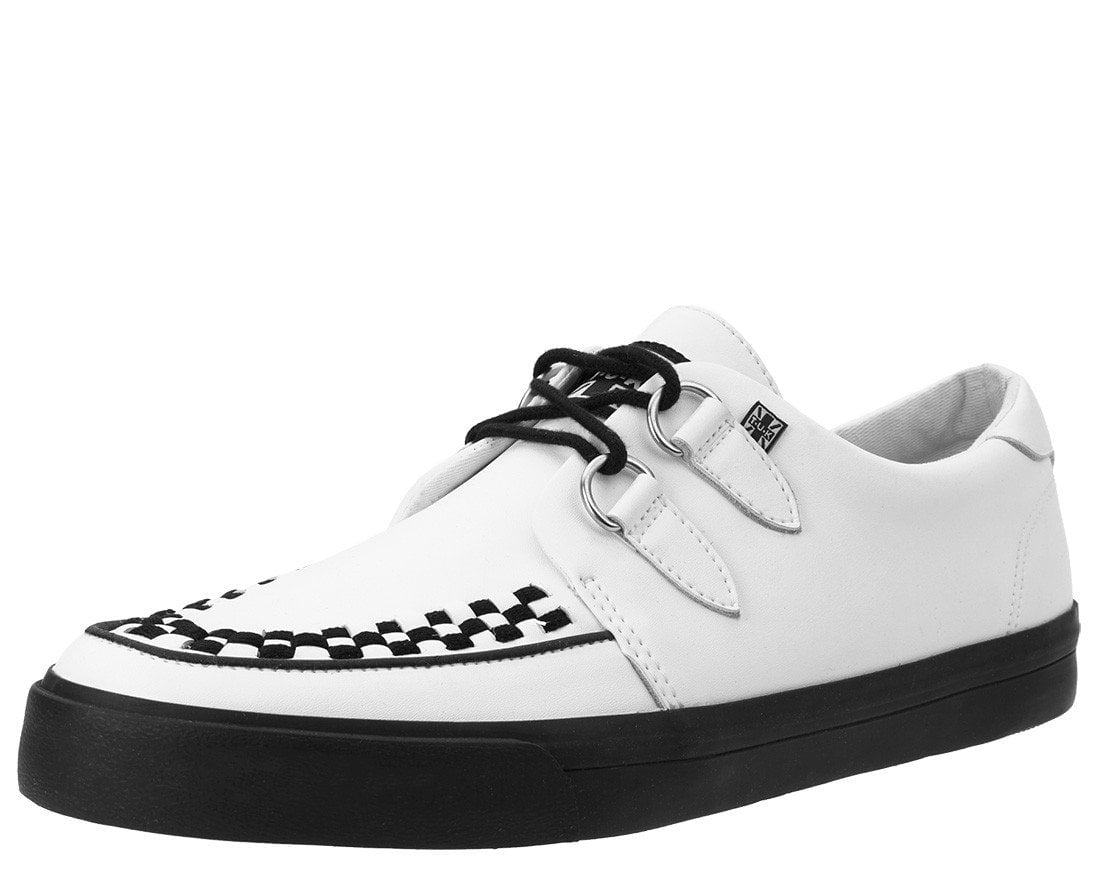 T.U.K. Shoes A9179 White Leather D-Ring Sneaker