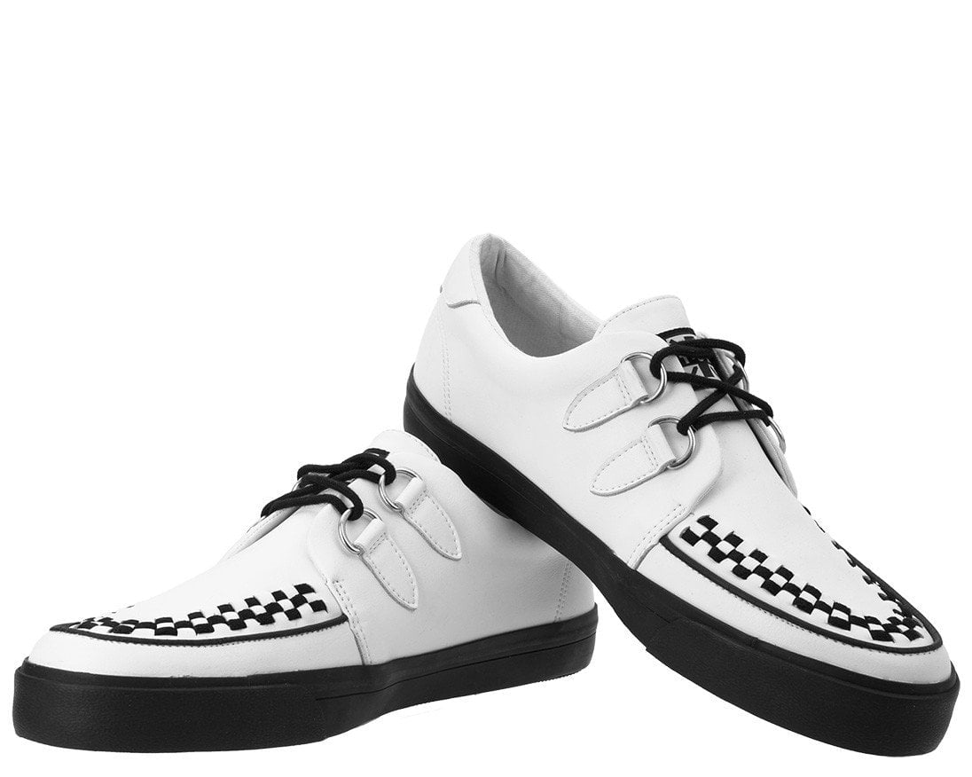 T.U.K. Shoes A9179 White Leather D-Ring Sneaker