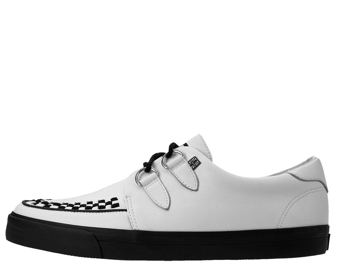 T.U.K. Shoes A9179 White Leather D-Ring Sneaker