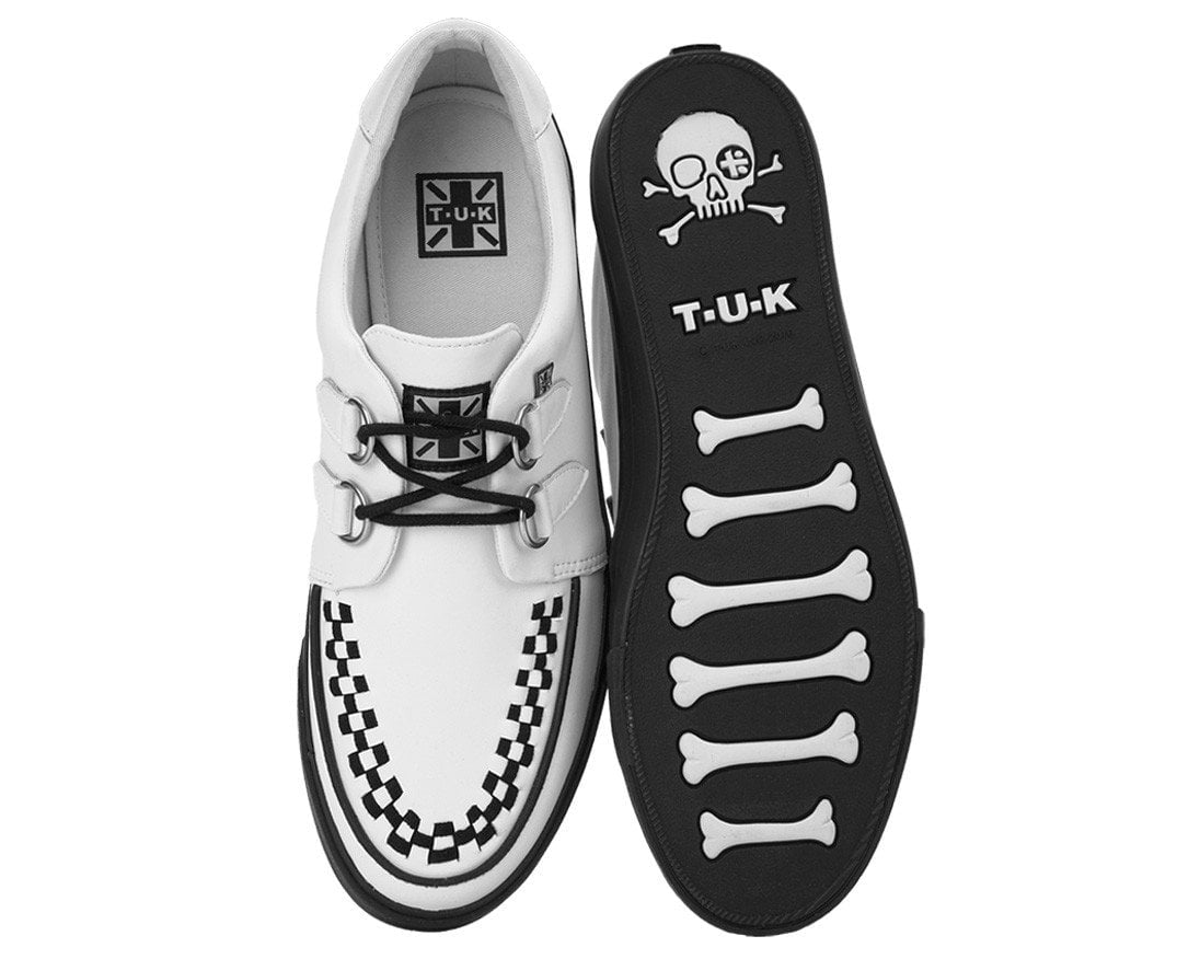T.U.K. Shoes A9179 White Leather D-Ring Sneaker