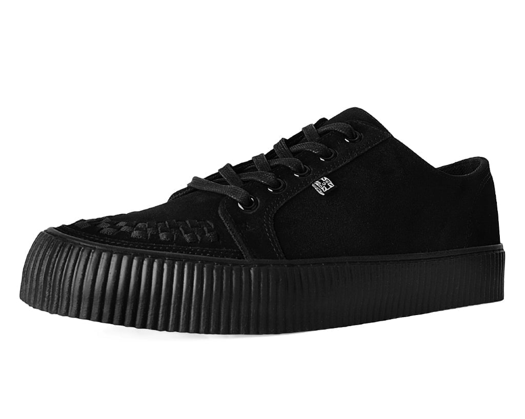 T.U.K. Shoes A3313 Black Suede Lace-Up Creeper Sneaker