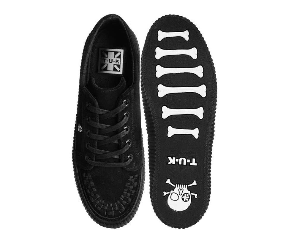 T.U.K. Shoes A3313 Black Suede Lace-Up Creeper Sneaker