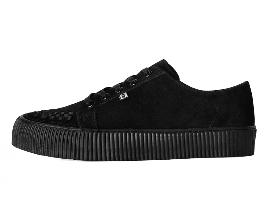 T.U.K. Shoes A3313 Black Suede Lace-Up Creeper Sneaker