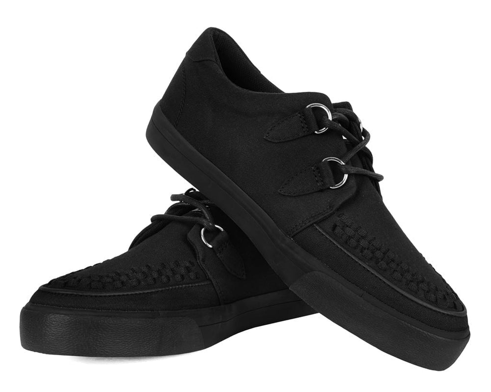 T.U.K. Shoes A3226 Black Basic Twill Interlace Sneaker