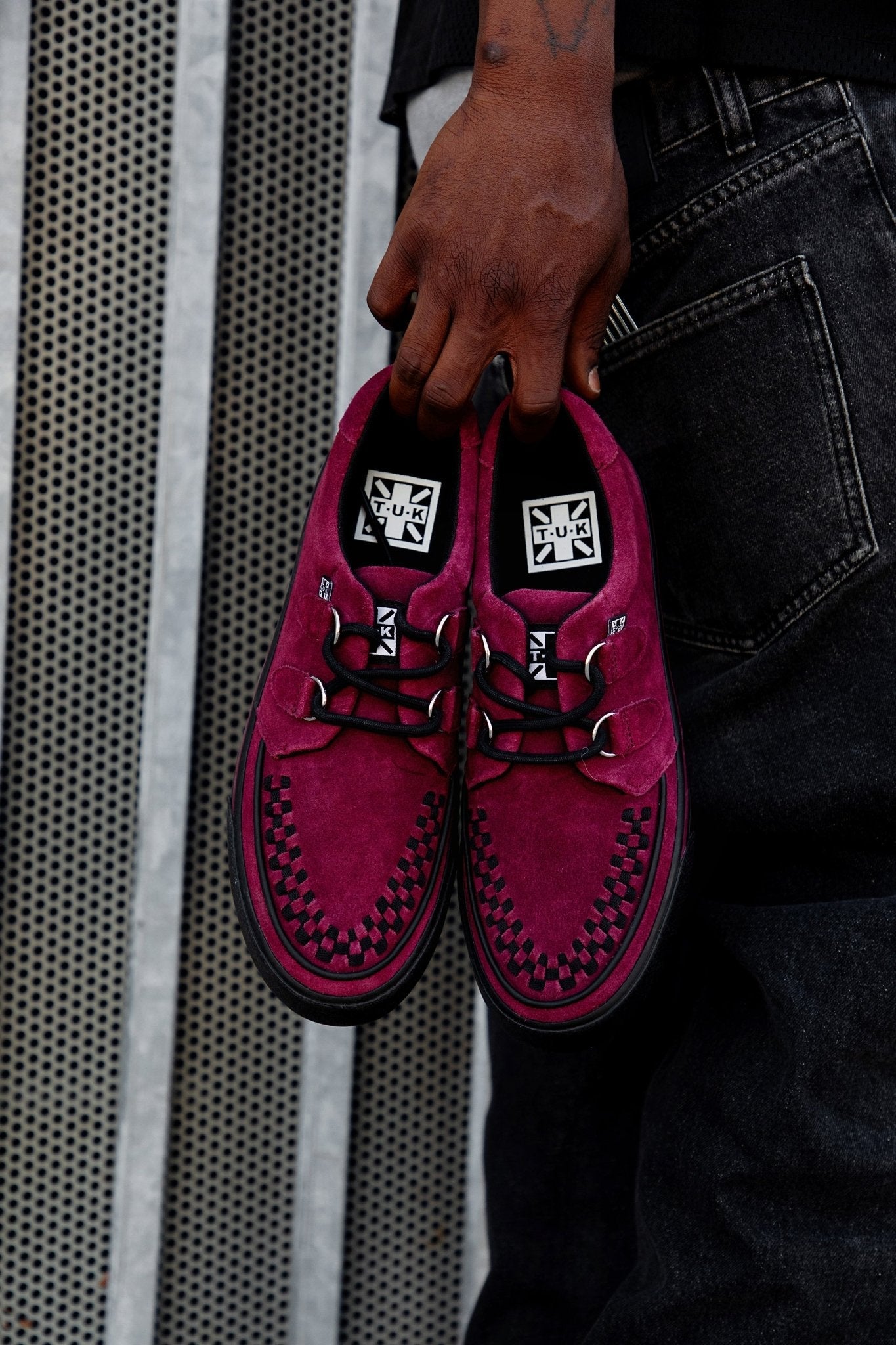 T.U.K. Shoes A3432 Burgundy Suede Creeper Sneaker