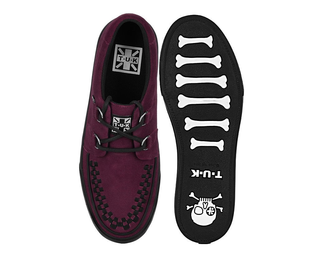 T.U.K. Shoes A3432 Burgundy Suede Creeper Sneaker