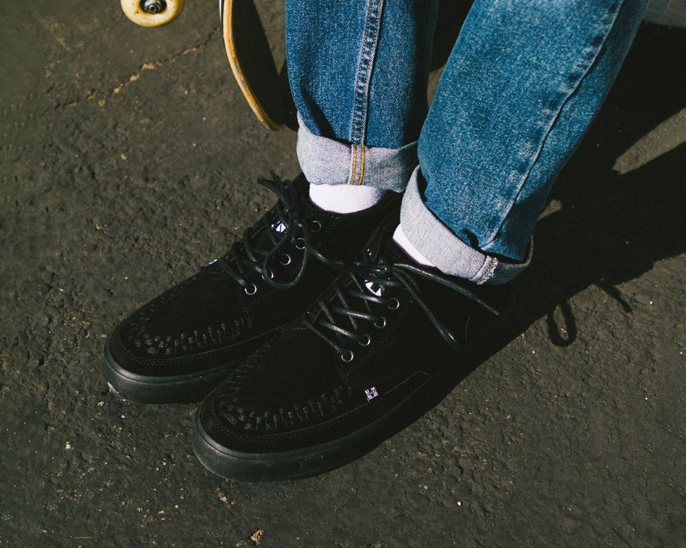 T.U.K. Shoes A3153 Black Suede 5-Eye Sneaker