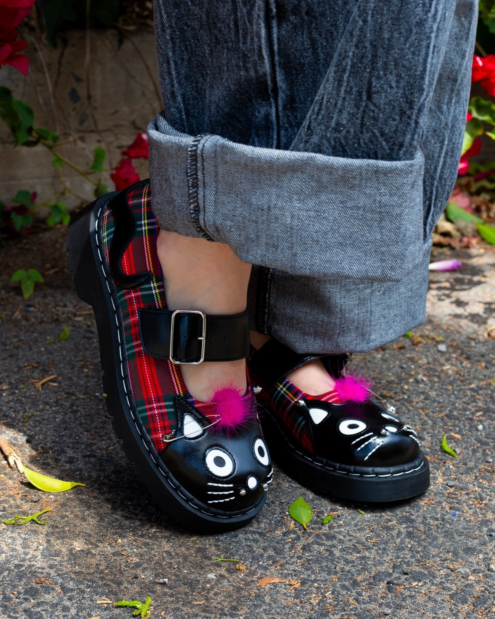 T.U.K. Shoes Tartan Punk Rock Kitty Mary Jane