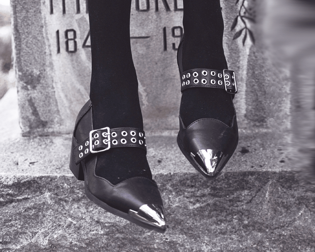 T.U.K. Shoes A3289L Black TUKskin Cuban Heel Mary Jane