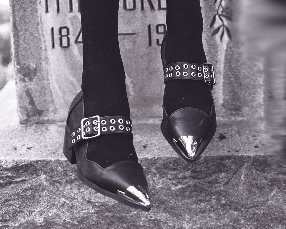 T.U.K. Shoes A3289L Black TUKskin Cuban Heel Mary Jane