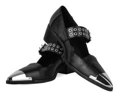 T.U.K. Shoes A3289L Black TUKskin Cuban Heel Mary Jane